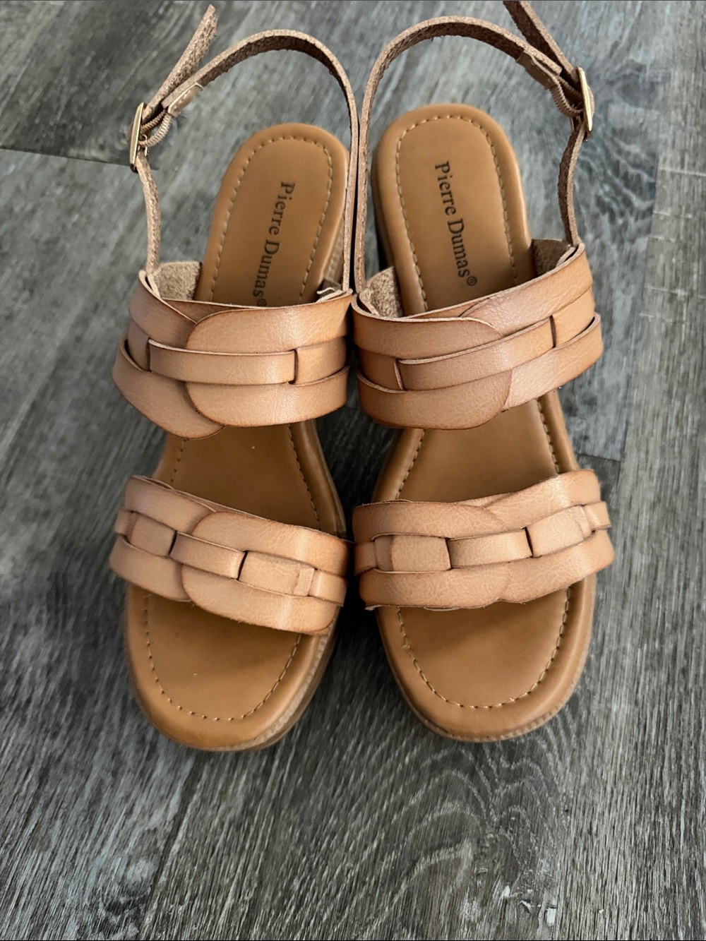 Pierre Dumas Women’s Braided Strappy Sandals in Tan